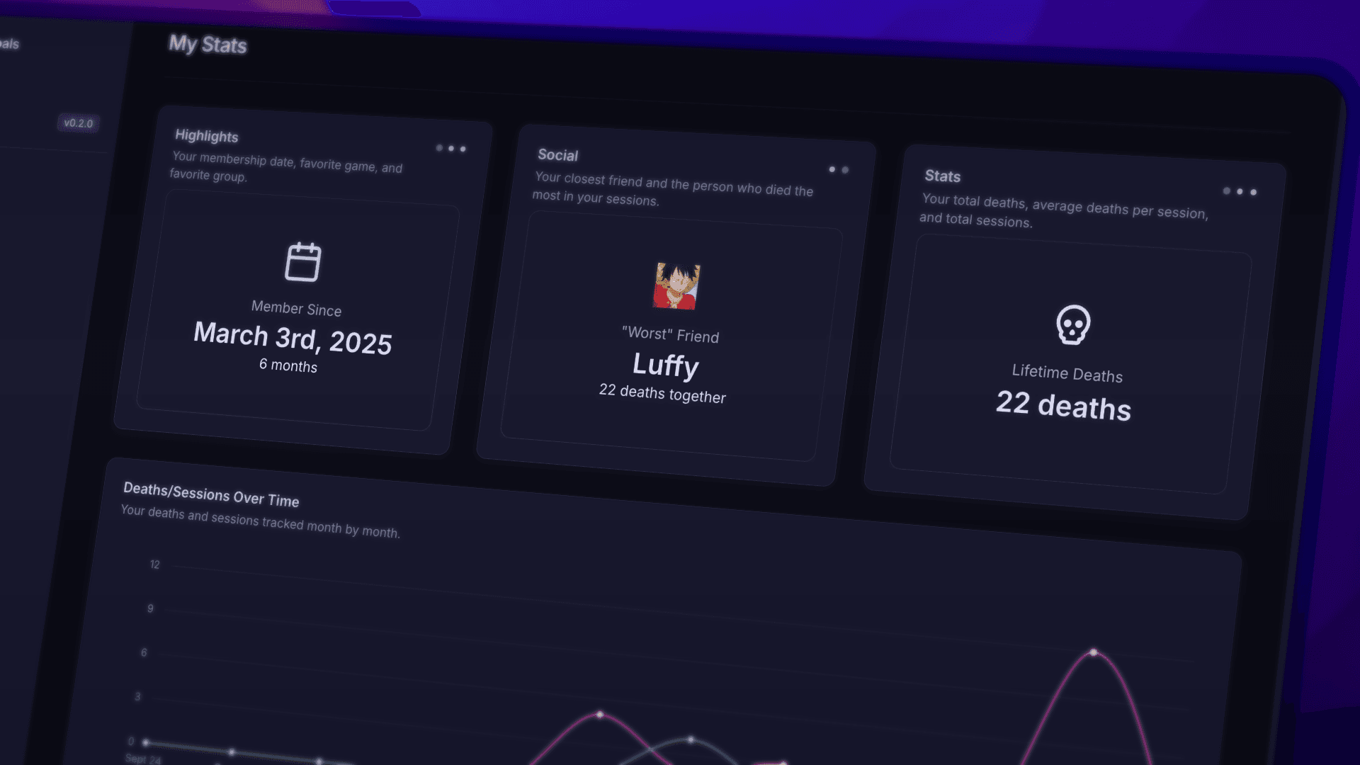 Hero section image displaying app's stats page interface